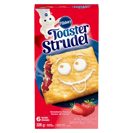 Pillsbury toaster strudel strawberry flavored, front of package